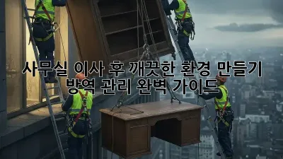 사무실 이사 후 깨끗한 환경 만들기: 방역 관리 완벽 가이드